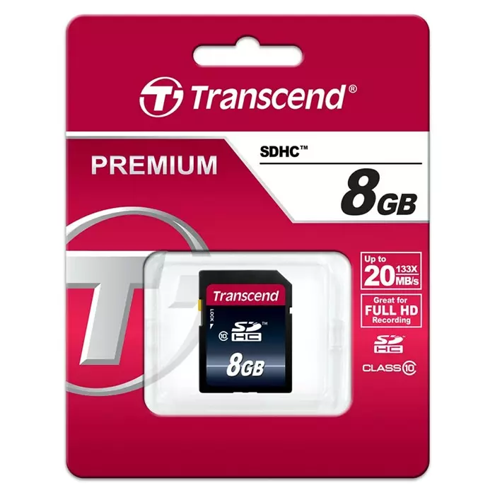 Transcend 8 GB SDHC SD Card, Class 10, TS8GSDHC10
