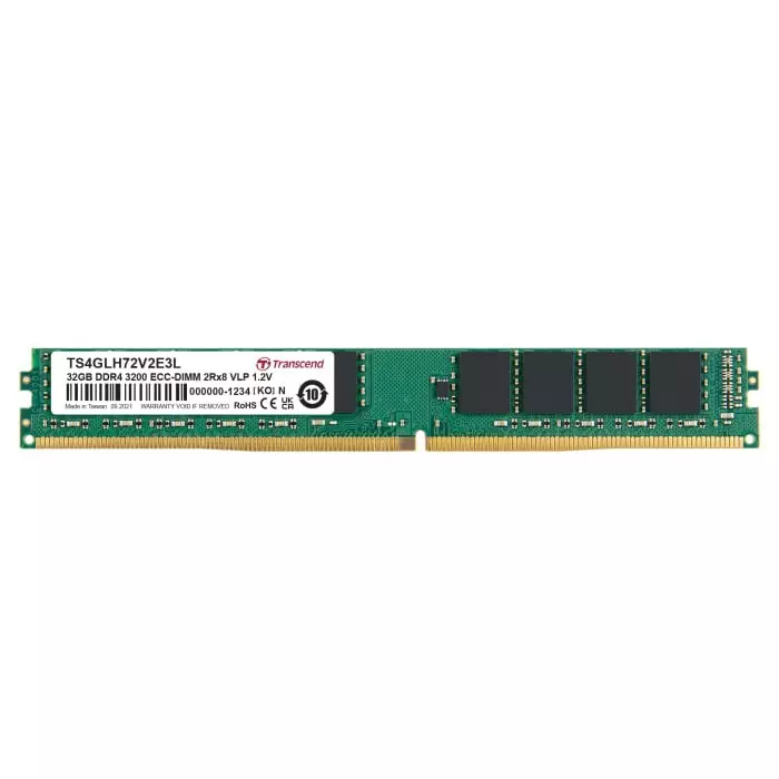 Transcend 32 GB DDR4 Server RAM, 3200Mbit/s, DIMM, 1.2V, TS4GLH72V2E3L