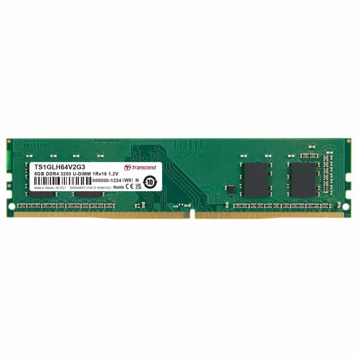 Transcend 8 GB DDR4 Desktop, Laptop RAM, 3200Mbit/s, UDIMM, 1.2V, TS1GLH64V2G3