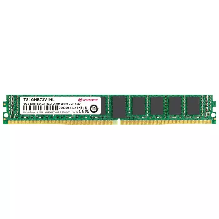 Transcend 8 GB DDR4 RAM, 2133Mbit/s, RDIMM, 1.2V, TS1GHR72V1HL