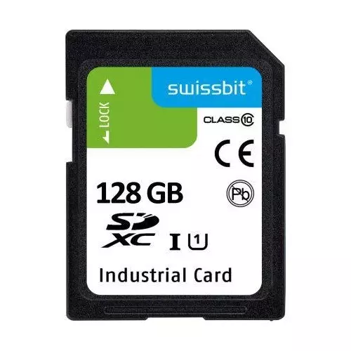SWISSBIT Industrial SD Card 128 GB Memory Size, SFSD128GL1AM1MT-E-PL-21P-STD