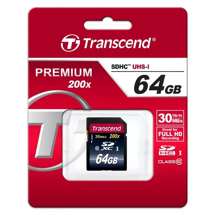 Transcend 64 GB SDXC SD Card, Class 10, TS64GSDXC10