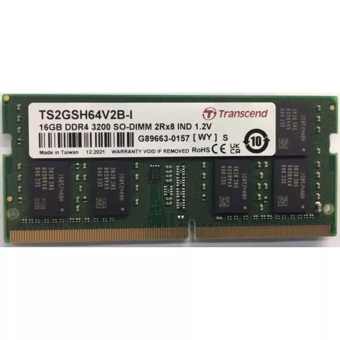 Transcend 16 GB DDR4 RAM, 3200Mbit/s, SODIMM, 1.2V, TS2GSH64V2B-I