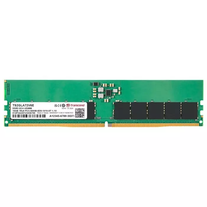 Transcend 16 GB DDR5 Desktop, Laptop RAM, 5600Mbit/s, DIMM, 1.1V, TS2GLA72V6E