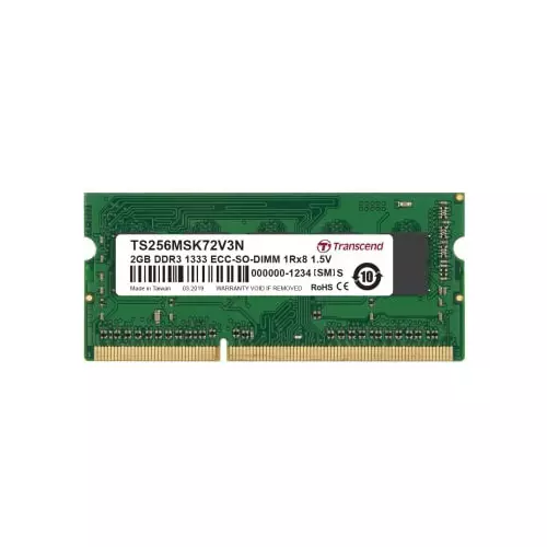 Transcend 2 GB DDR3 Desktop, Server RAM, 1333Mbit/s, SODIMM, 1.5V, TS256MSK72V3N
