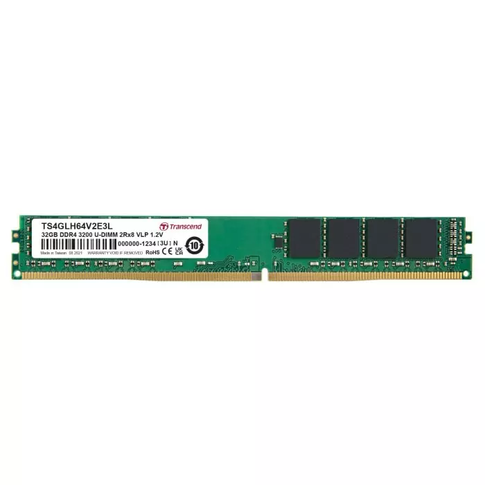 Transcend 32 GB DDR4 Server RAM, 3200Mbit/s, UDIMM, 1.2V, TS4GLH64V2E3L