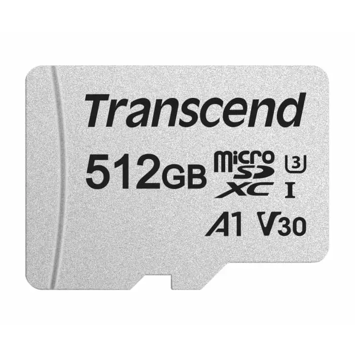 Transcend 512 GB MicroSDXC Micro SD Card, UHS-I U3, TS512GUSD300S-A