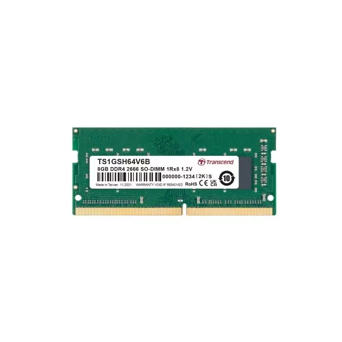 Transcend 8 GB DDR4 Desktop, Laptop RAM, 2666Mbit/s, SODIMM, 1.2V, TS1GSH64V6B