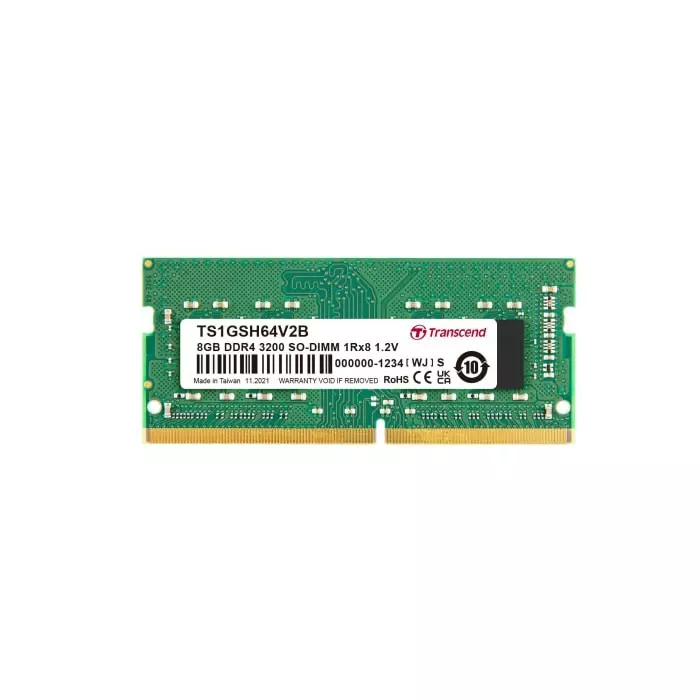 Transcend 8 GB DDR4 Desktop, Laptop RAM, 3200Mbit/s, SODIMM, 1.2V, TS1GSH64V2B