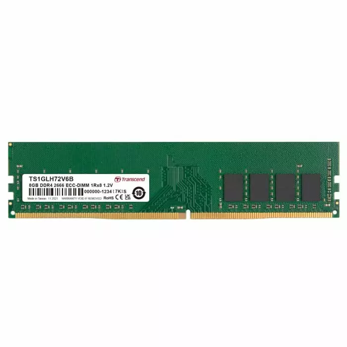Transcend 8 GB DDR4 Desktop, Server RAM, 2666Mbit/s, DIMM, 1.2V, TS1GLH72V6B