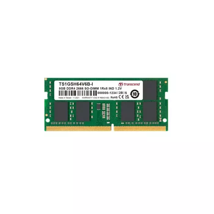 Transcend 8 GB DDR4 RAM, 2666Mbit/s, SODIMM, 1.2V, TS1GSH64V6B-I