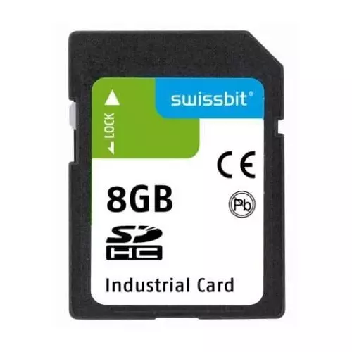 SWISSBIT Industrial SD Card 8 GB Memory Size 32x24x2.1 mm, SFSD008GL1AS1TO-E-DF-221-STD