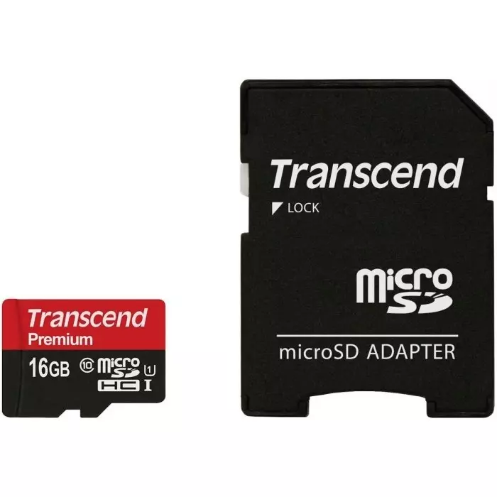 Transcend 16 GB MicroSDHC Micro SD Card, Class 10, UHS-1 U1, TS16GUSDU1