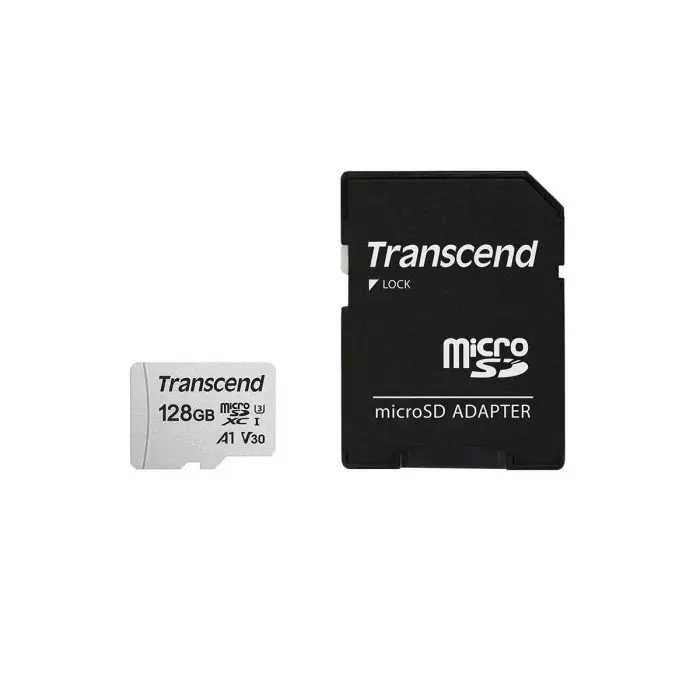 Transcend 128 GB MicroSD Micro SD Card, Class 10, TS128GUSD300S-A