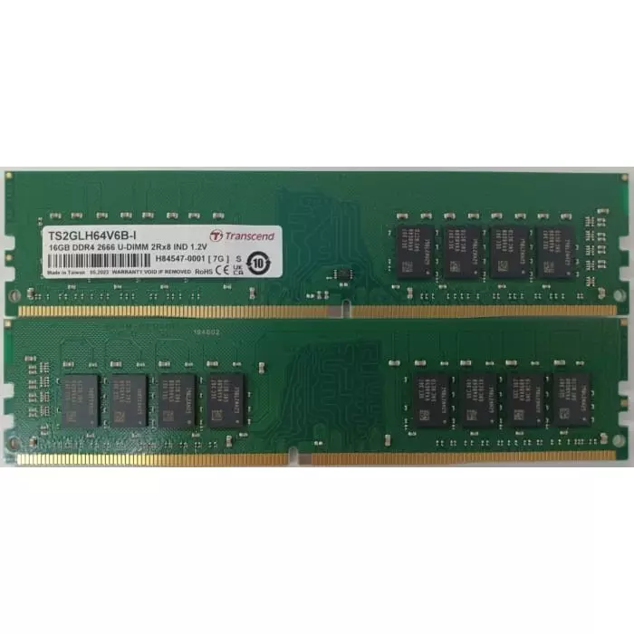 Transcend 16 GB DDR4 RAM, 2666Mbit/s, UDIMM, 1.2V, TS2GLH64V6B-I