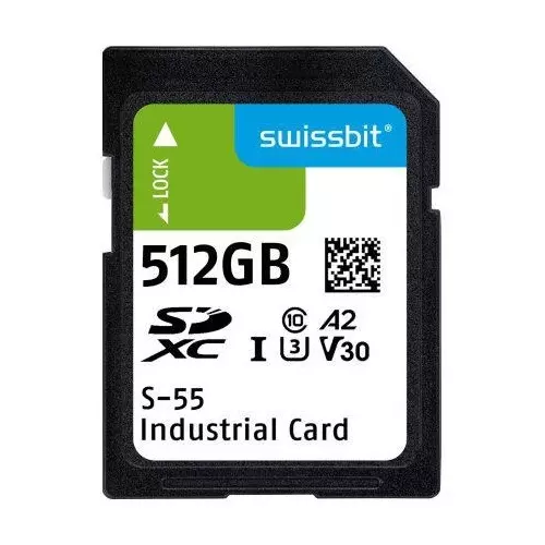 SWISSBIT Industrial SD Card 512 GB Memory Size, SFSD512GL1AM1MT-E-8H-211-STD