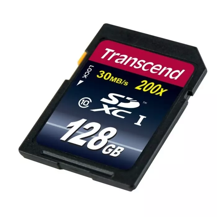 Transcend 128 GB SDXC SD Card, Class 10, TS128GSDXC10