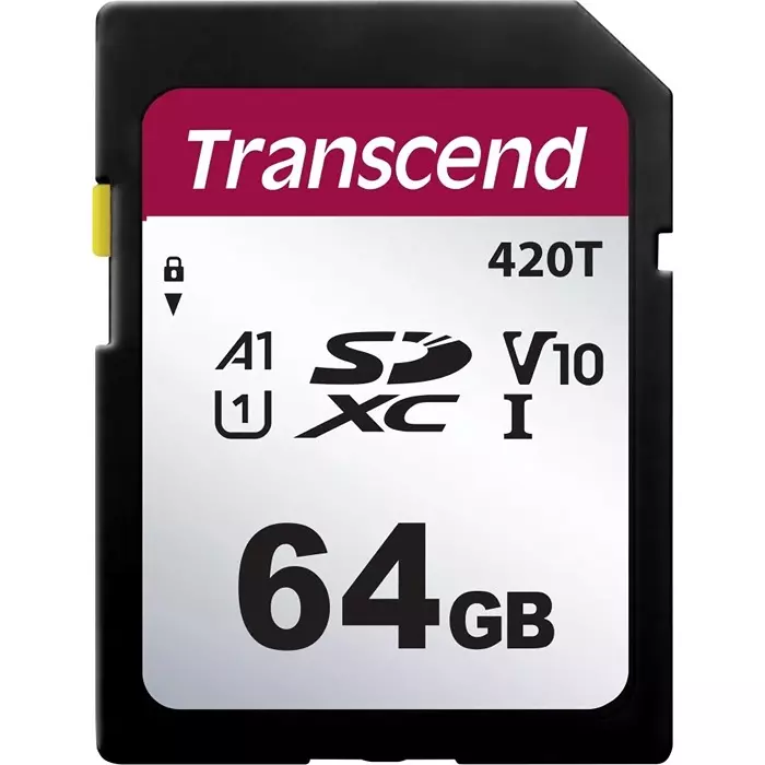 Transcend 64 GB SDXC SD Card, A1, U1, V10, TS64GSDC420T