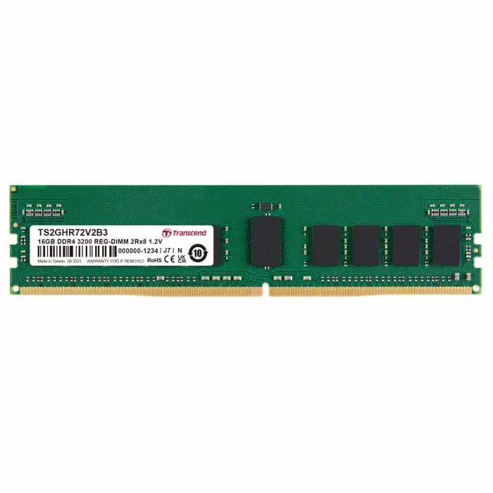 Transcend 16 GB DDR4 Server RAM, 3200Mbit/s, RDIMM, 1.2V, TS2GHR72V2B3