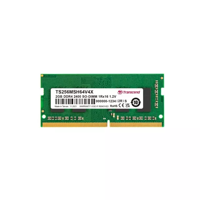 Transcend 2 GB DDR4 Desktop, Laptop RAM, 2400Mbit/s, SODIMM, 1.2V, TS256MSH64V4X