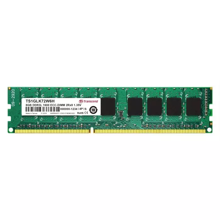 Transcend 8 GB DDR3L Desktop, Server RAM, 1600Mbit/s, DIMM, 1.35V, TS1GLK72W6H