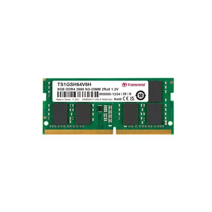 Transcend 8 GB DDR4 Desktop, Laptop RAM, 2666Mbit/s, SODIMM, 1.2V, TS1GSH64V6H