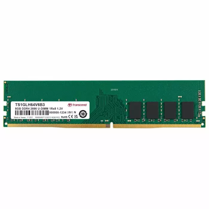 Transcend 8 GB DDR4 Desktop, Laptop RAM, 2666Mbit/s, UDIMM, 1.2V, TS1GLH64V6B3