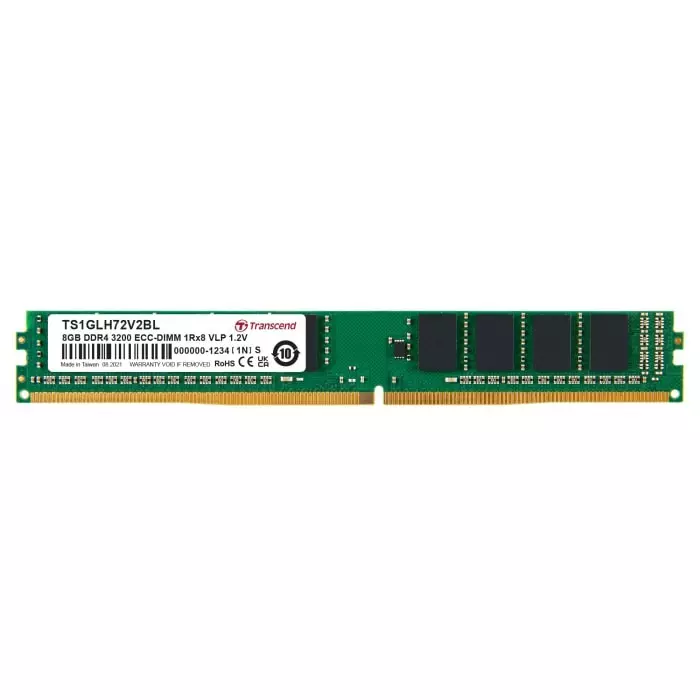 Transcend 8 GB DDR4 RAM, 3200Mbit/s, DIMM, 1.2V, TS1GLH72V2BL