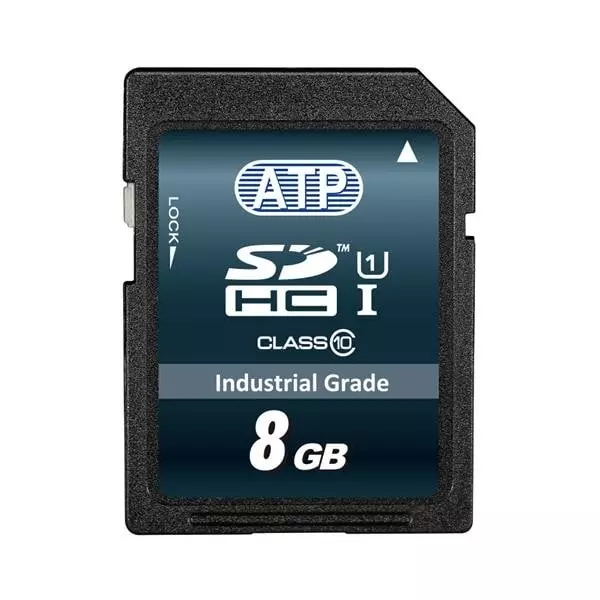 ATP Industrial SD Card 8 GB Memory Size 32x24x2.1 mm, AF8GSDI-WADXM