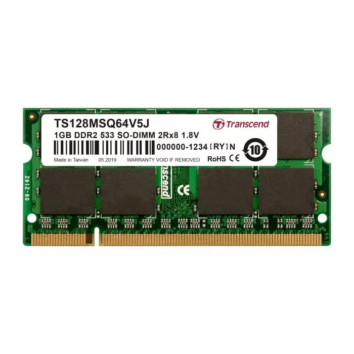 Transcend 1 GB DDR2 Desktop, Laptop RAM, 533Mbit/s, SODIMM, 1.8V, TS128MSQ64V5J