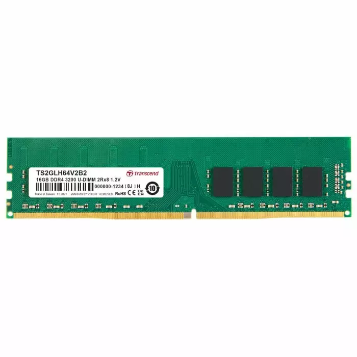 Transcend 16 GB DDR4 Desktop, Laptop RAM, 3200Mbit/s, UDIMM, 1.2V, TS2GLH64V2B2