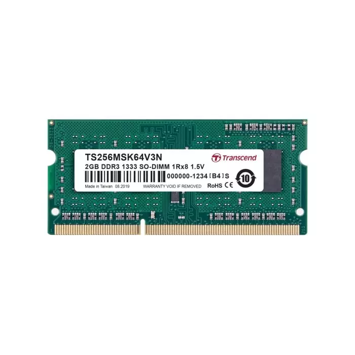 Transcend 2 GB DDR3 Desktop, Laptop RAM, 1333Mbit/s, SODIMM, 1.5V, TS256MSK64V3N