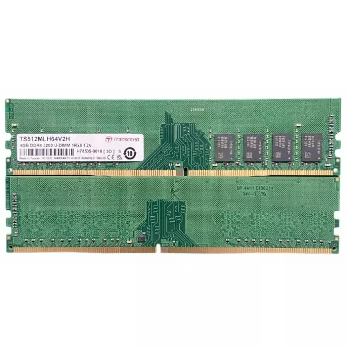 Transcend 4 GB DDR4 Desktop, Laptop RAM, 3200Mbit/s, UDIMM, 1.2V, TS512MLH64V2H