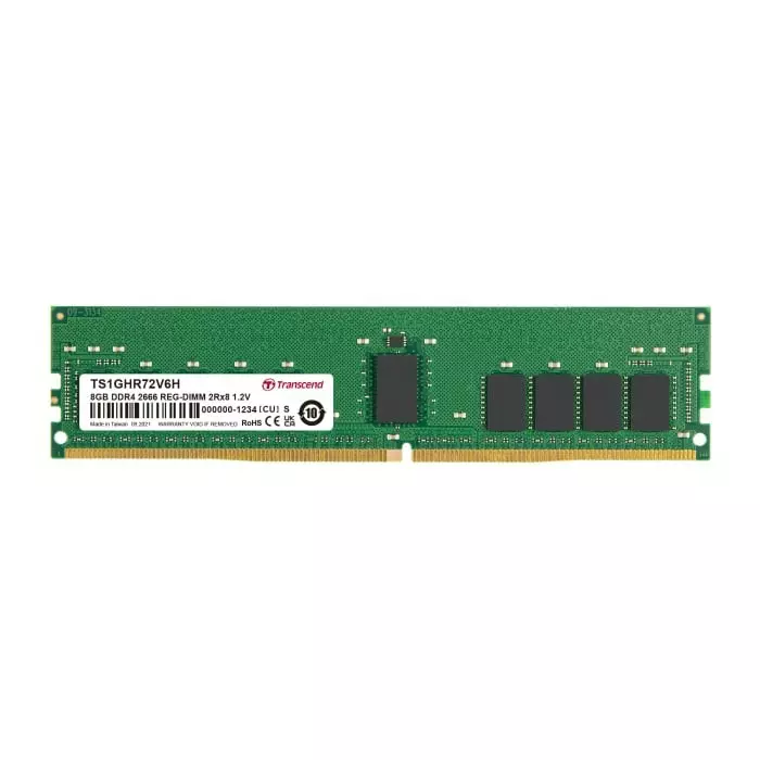 Transcend 8 GB DDR4 Server RAM, 2666Mbit/s, RDIMM, 1.2V, TS1GHR72V6H