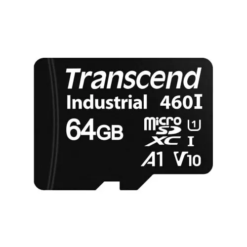 Transcend 64 GB Industrial MicroSDXC Micro SD Card, A1, U1, V10, TS64GUSD460I