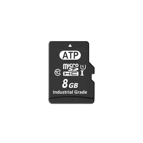 ATP Industrial Micro SD Card 8 GB Memory Size 32x24x2.1 mm, AF8GUDI-WACXM