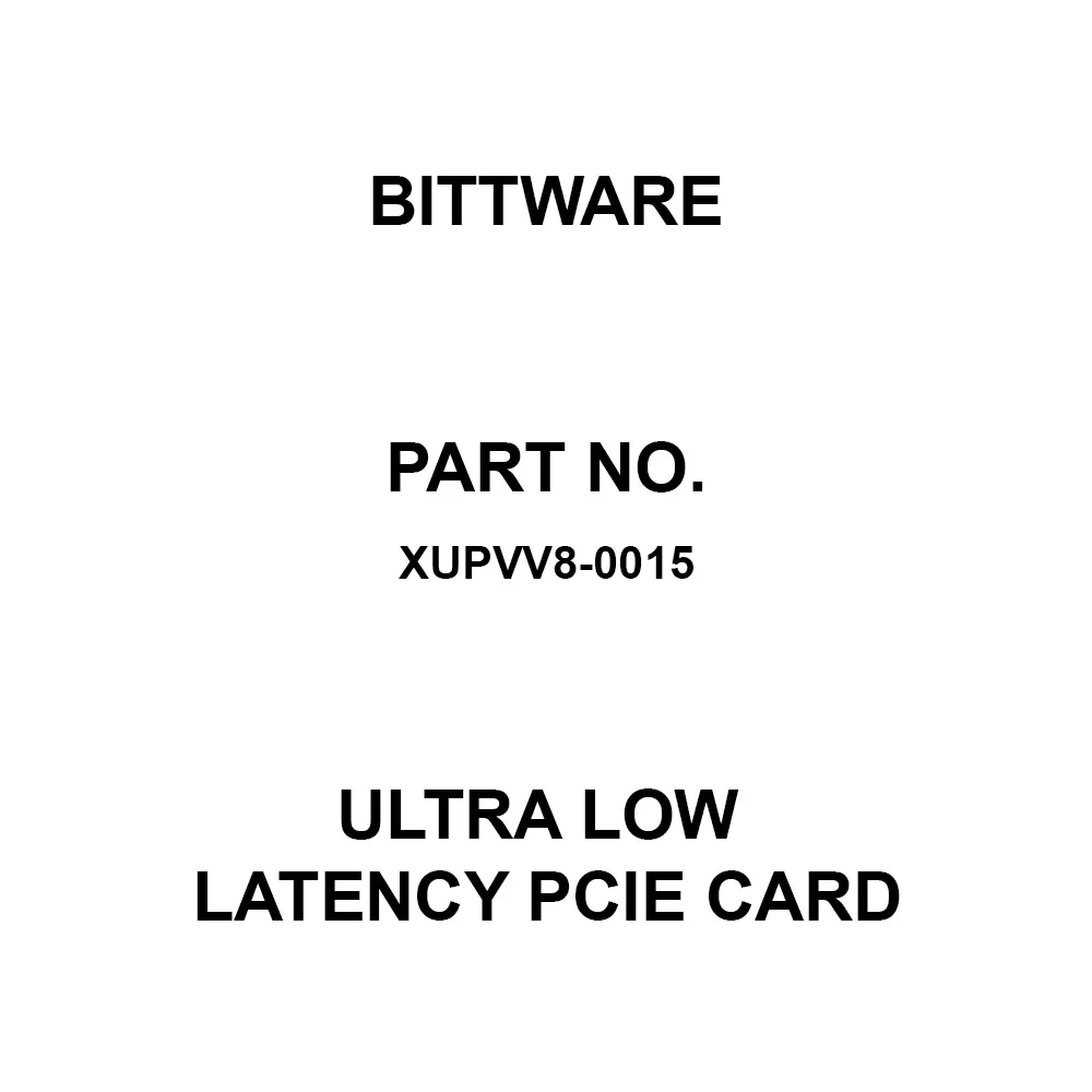 BittWare Ultra Low Latency PCIe card +5°C to +35°C, XUPVV8-0015