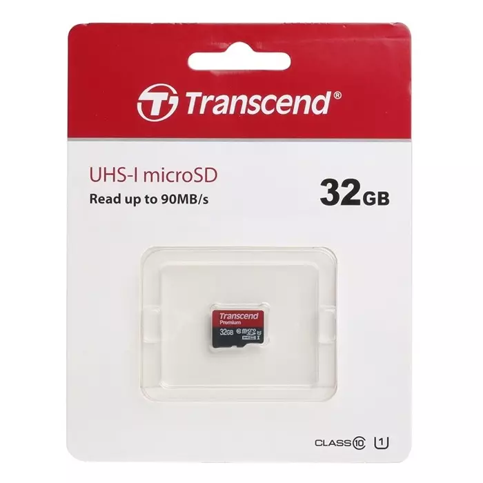 Transcend 32 GB MicroSDHC Micro SD Card, Class 10, UHS-1 U1, TS32GUSDCU1