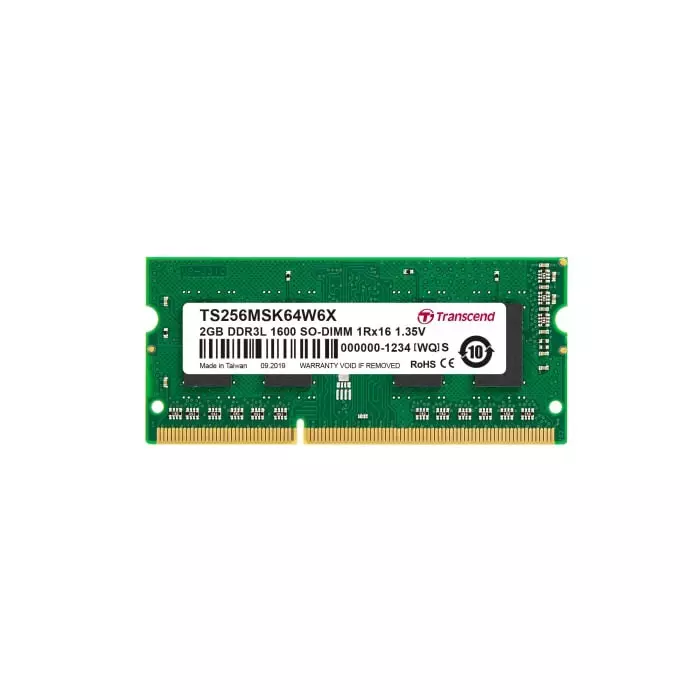 Transcend 2 GB DDR3 RAM, 1333Mbit/s, SODIMM, 1.5V, TS256MSK64V3U-I