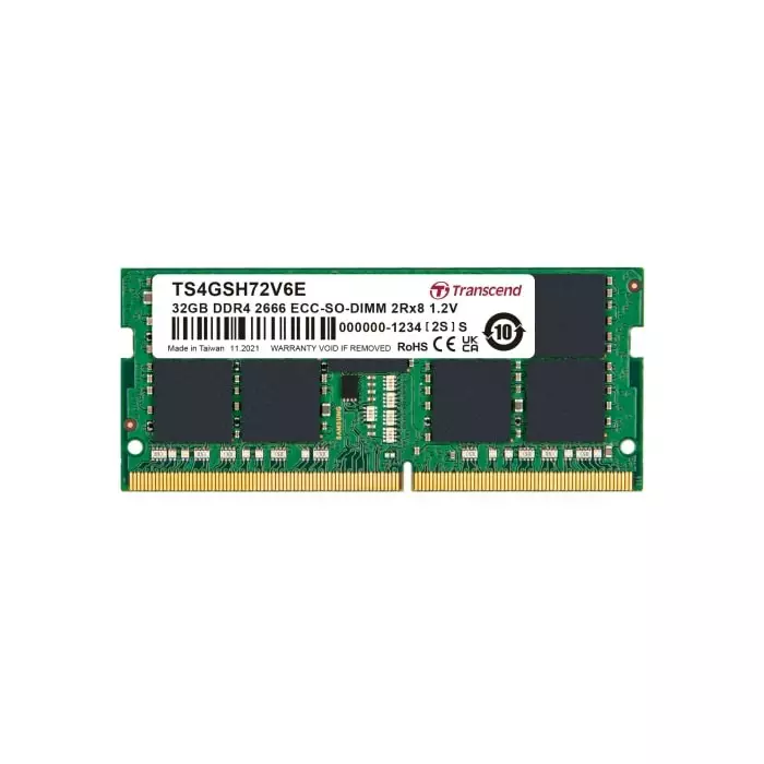 Transcend 32 GB DDR4 Desktop, Laptop RAM, 2666Mbit/s, SODIMM, 1.2V, TS4GSH72V6E