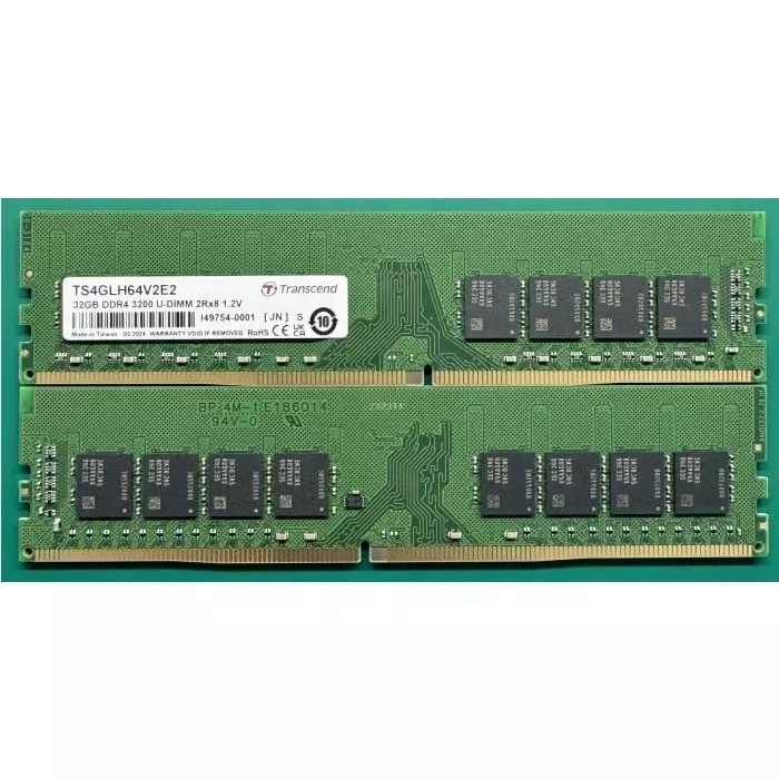 Transcend 32 GB DDR4 Desktop, Laptop RAM, 3200Mbit/s, UDIMM, 1.2V, TS4GLH64V2E2
