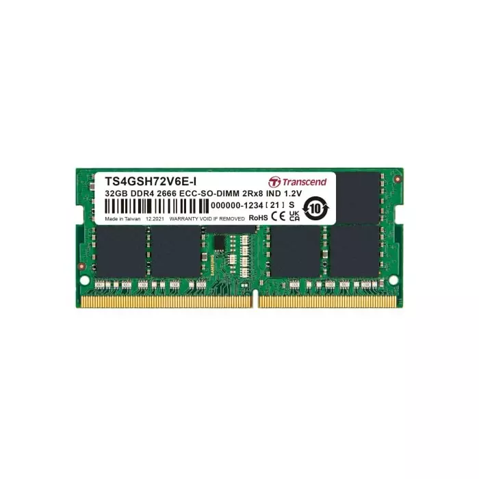 Transcend 32 GB DDR4 RAM, 2666Mbit/s, SODIMM, 1.2V, TS4GSH72V6E-I