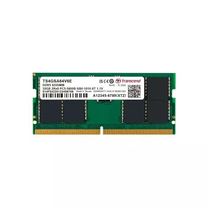Transcend 32 GB DDR5 Server RAM, 5600Mbit/s, SODIMM, 1.1V, TS4GSA64V6E