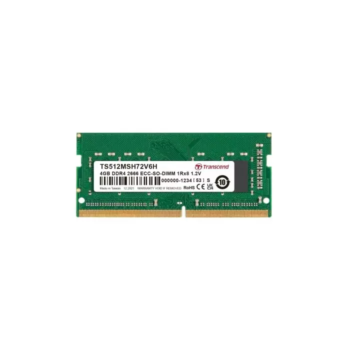 Transcend 4 GB DDR4 Desktop, Laptop RAM, 3200Mbit/s, SODIMM, 1.2V, TS512MSH72V2H
