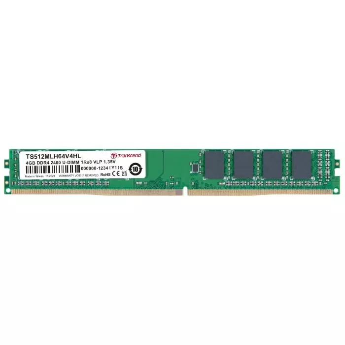 Transcend 4 GB DDR4 RAM, 2400Mbit/s, UDIMM, 1.2V, TS512MLH64V4HL