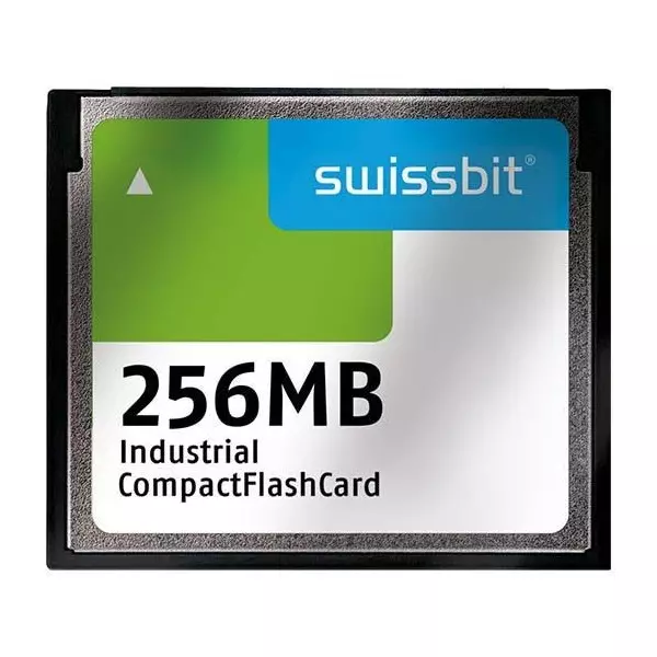 SWISSBIT Industrial Compact Flash Card 256 MB Memory Size 42.8x36.4x3.3 mm, SFCF0256H1AF1TO-I-MS-523-STD