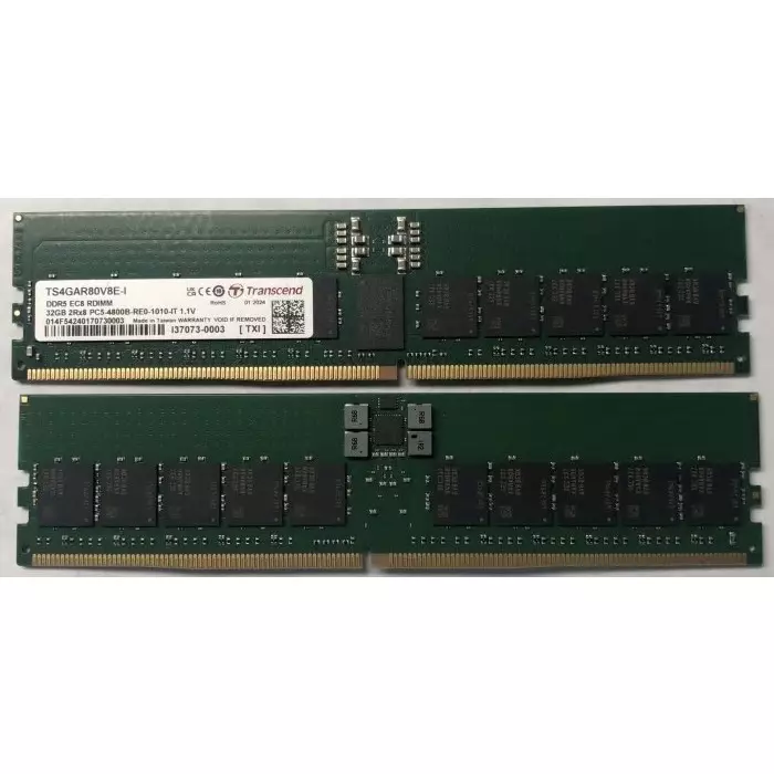 Transcend 32 GB DDR5 RAM, 4800Mbit/s, RDIMM, 1.1V, TS4GAR80V8E-I