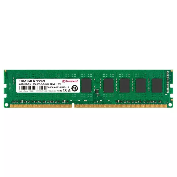 Transcend 8 GB DDR3 Desktop, Server RAM, 1600Mbit/s, DIMM, 1.5V, TS1GLK72V6H