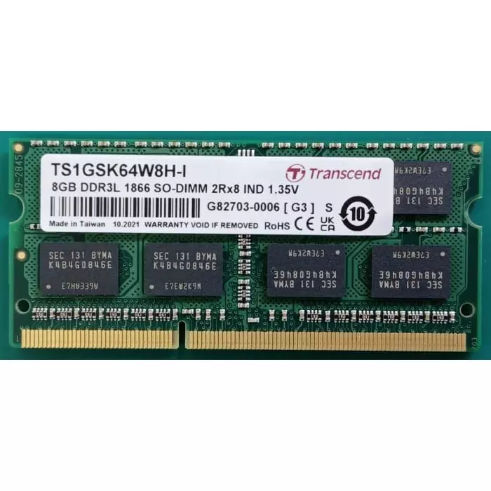 Transcend 8 GB DDR3L RAM, 1866Mbit/s, SODIMM, 1.35V, TS1GSK64W8H-I