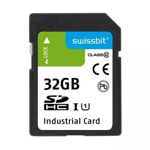 SWISSBIT Industrial SD Card 32 GB Memory Size, SFSD032GL1AM1MT-E-6F-21P-STD